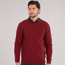 Crew Clothing Mens Lambswool Rich Cable Crew Neck Jumper Bikingred