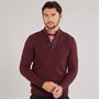 Crew Clothing Mens Button Neck Birdseye Jumper Winerhubrb