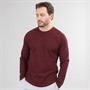 Crew Clothing Mens Loungewear Long Sleeve Waffle Top Burgundy