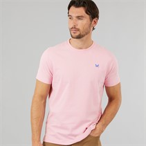 Crew Clothing Mens Round Neck T-Shirt Cameo Pink