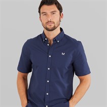 Crew Clothing Mens Short Sleeve Oxford Shirt Heritage Navy