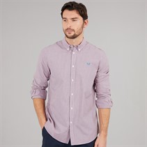 Crew Clothing Mens Classic Fit Stripe Poplin Shirt Heritage Navy/Cameo Pink