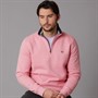 Crew Clothing Mens Half Zip Solid Sweatshirt Cameo Pink