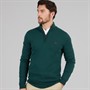 Crew Clothing Mens Half Zip Neck Jumper Bottle Green