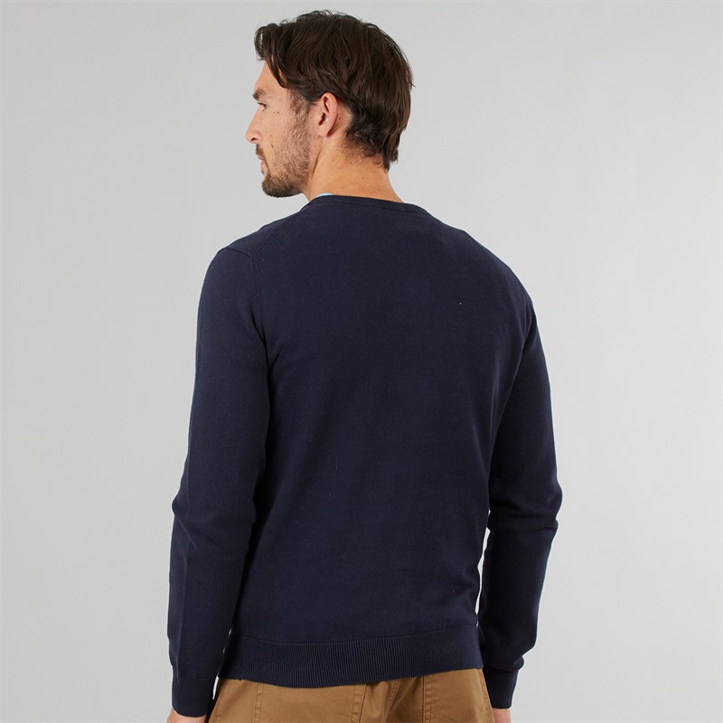 Crew Clothing Mens V-Neck Cotton Jumper Heritage Dark Navy
