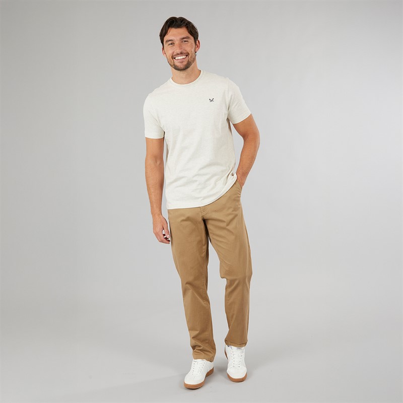 Crew Clothing Mens Round Neck T-Shirt Rainyday Marl