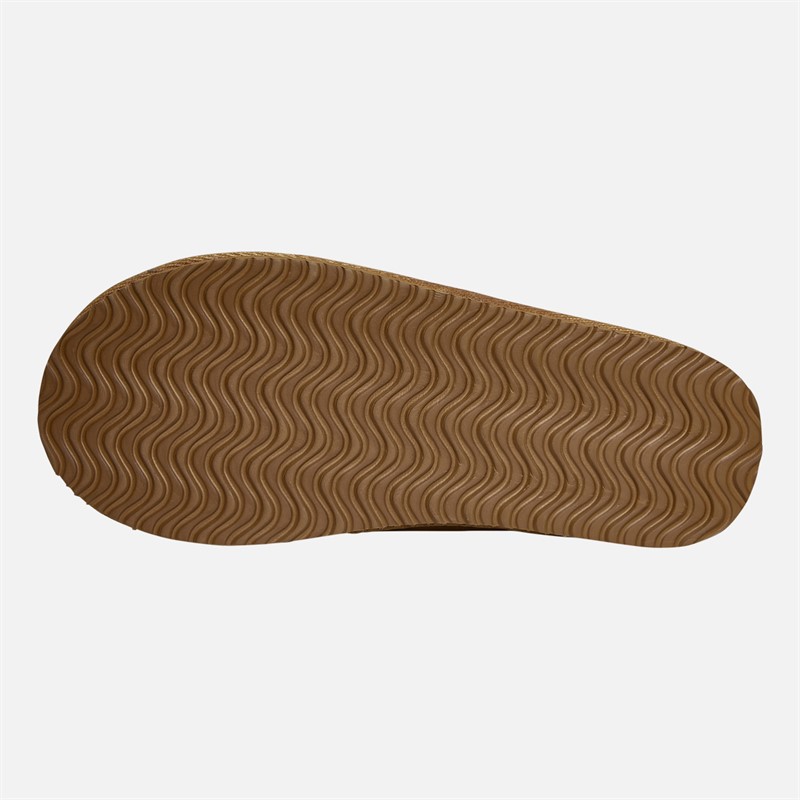 Crew Clothing Womens Suede Butt Seam Slippers Tan