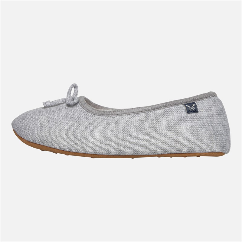 Crew Clothing Womens Soft Ballet Slippers Grey Marl