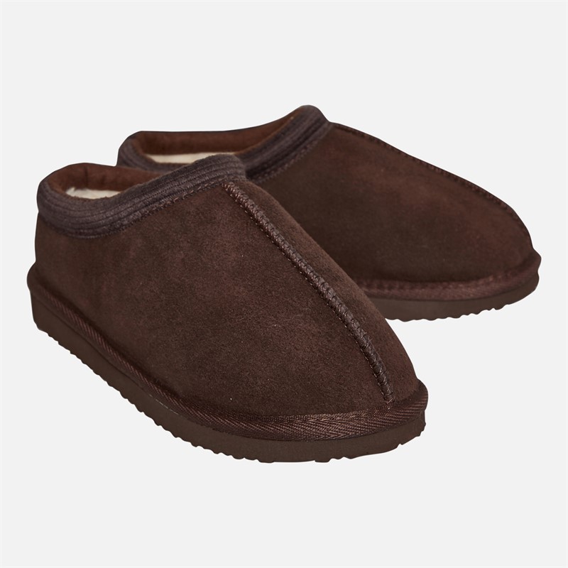 Crew Clothing Womens Suede Butt Seam Slippers Light Taupe