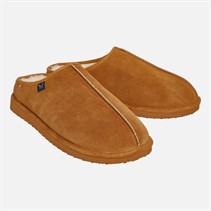 Crew Clothing Mens Suede Low Back Slippers Tan