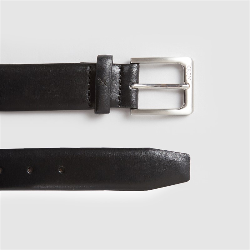 Crew Clothing Mens Leather Belt Black