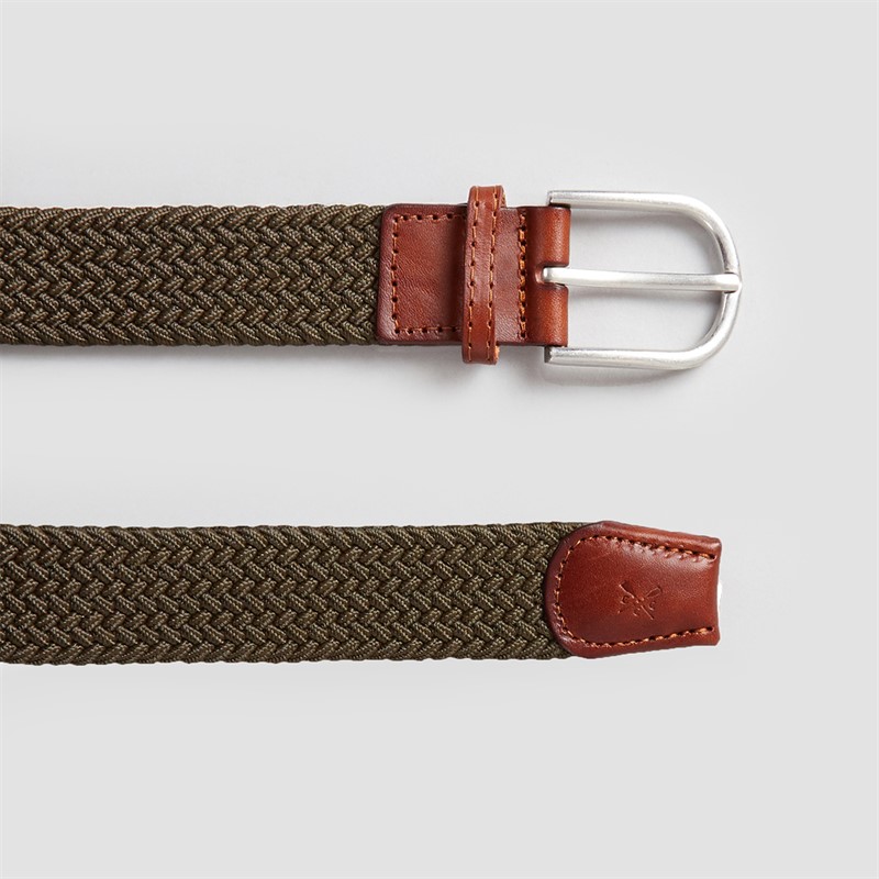 Crew Clothing Mens Woven Belt Peat