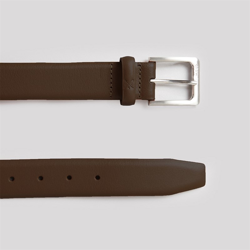 Crew Clothing Mens Leather Belt Chocolate