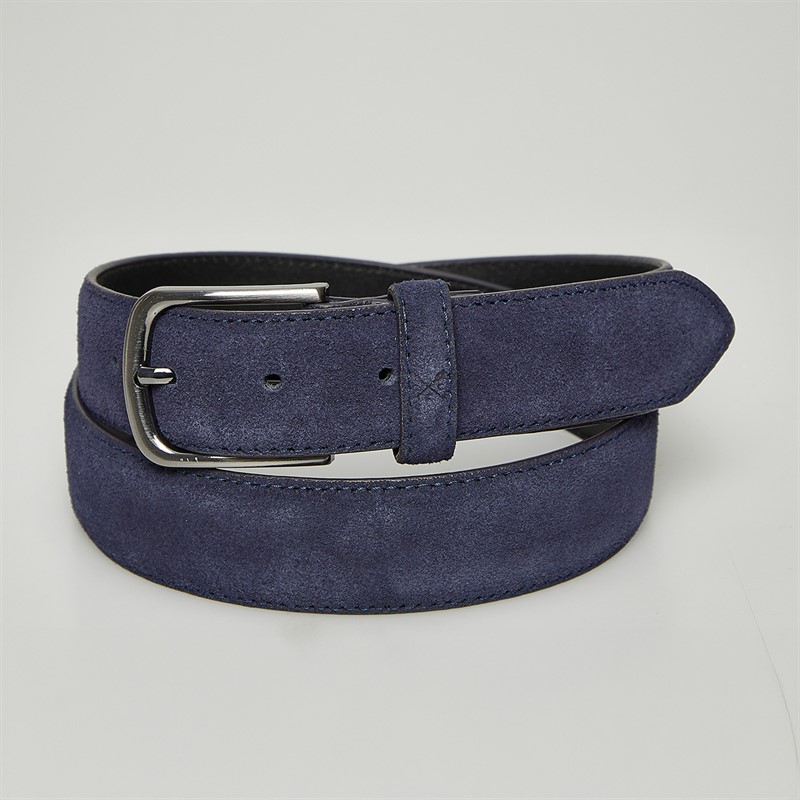 Crew Clothing Mens Smart Suede Belt Navy