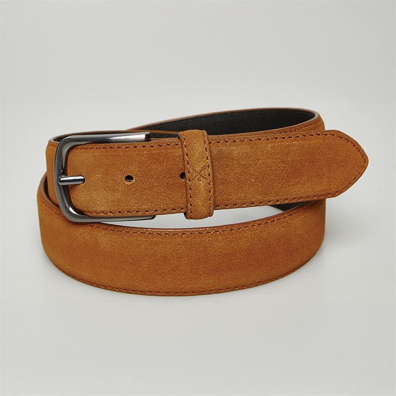 Crew Clothing Mens Smart Suede Belt Tan