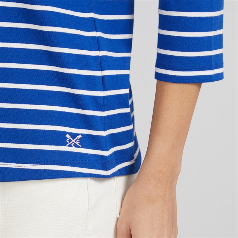 Crew Clothing Womens Breton Long Sleeve Top Surf The Web/Heritage Navy