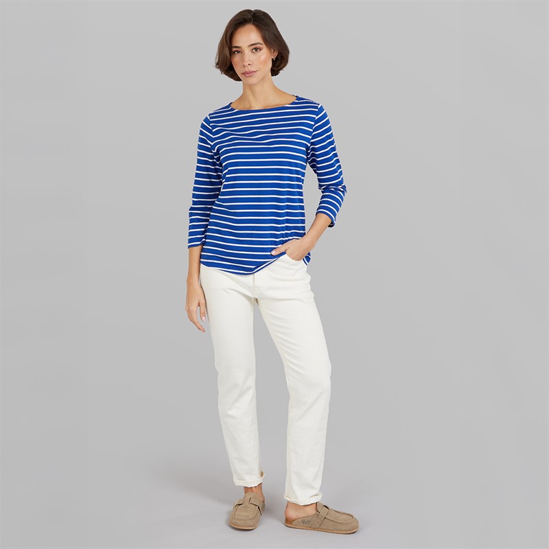Crew Clothing Womens Breton Long Sleeve Top Surf The Web/Heritage Navy