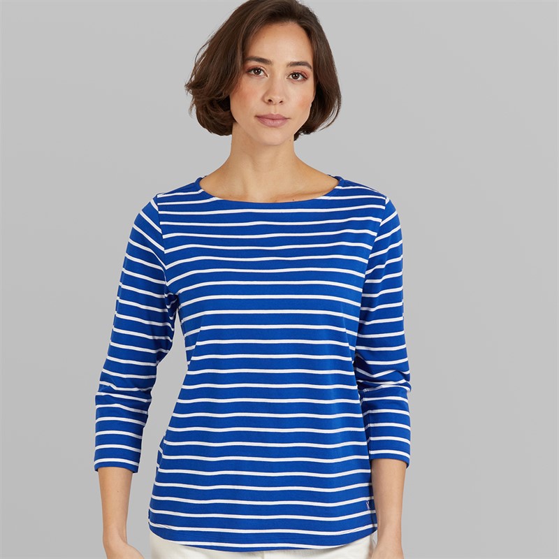 Crew Clothing Womens Breton Long Sleeve Top Surf The Web/Heritage Navy