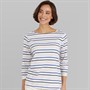 Crew Clothing Womens Breton Long Sleeve Top Surf The Web/Heritage Navy/ Cameo Pink/White Linen