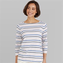 Crew Clothing Womens Breton Long Sleeve Top Surf The Web/Heritage Navy/ Cameo Pink/White Linen