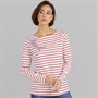 Crew Clothing Womens Breton Embroidered Top White Linen/Crimson White Linen / Crimson