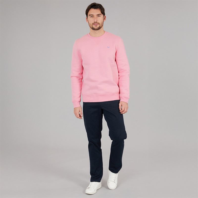 Crew Clothing Mens Crew Neck Sweatshirt Cameo Pink