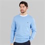 Crew Clothing Mens Cotton Crew Neck Jumper Della Robbia Blue