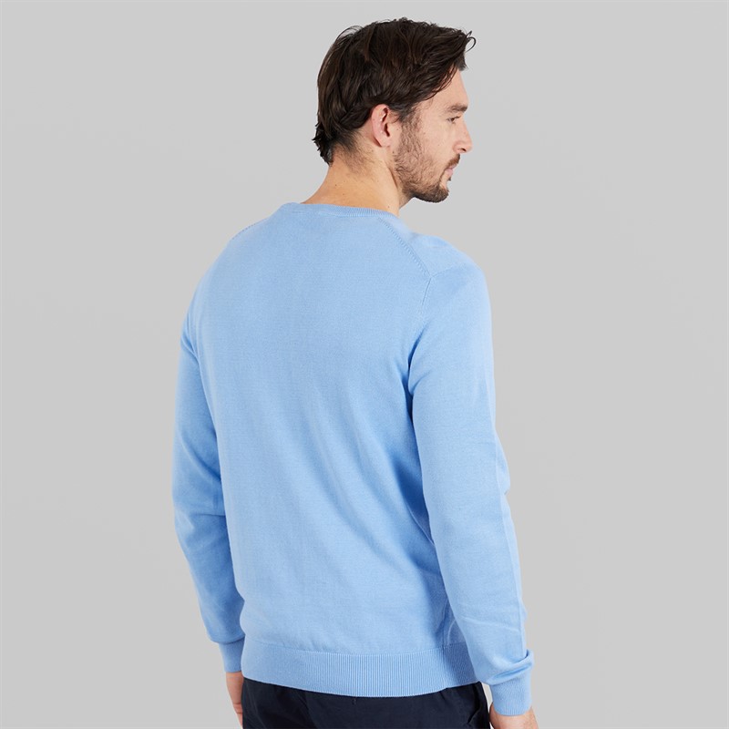 Crew Clothing Mens Cotton Crew Neck Jumper Della Robbia Blue