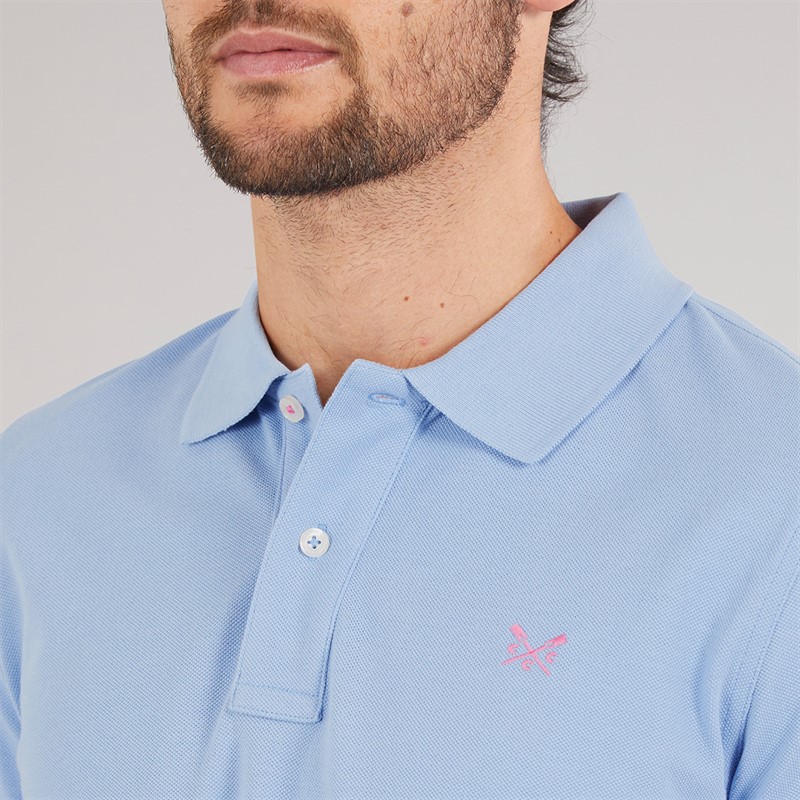 Crew Clothing Mens Melbury Polo Shirt Della Robbia Blue