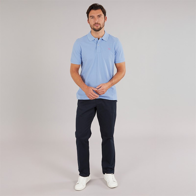 Crew Clothing Mens Melbury Polo Shirt Della Robbia Blue