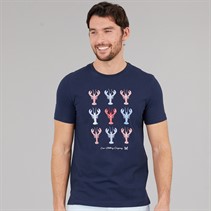 Crew Clothing Mens Lobster Print T-Shirt Heritage Navy