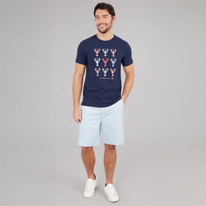 Crew Clothing Mens Lobster Print T-Shirt Heritage Navy