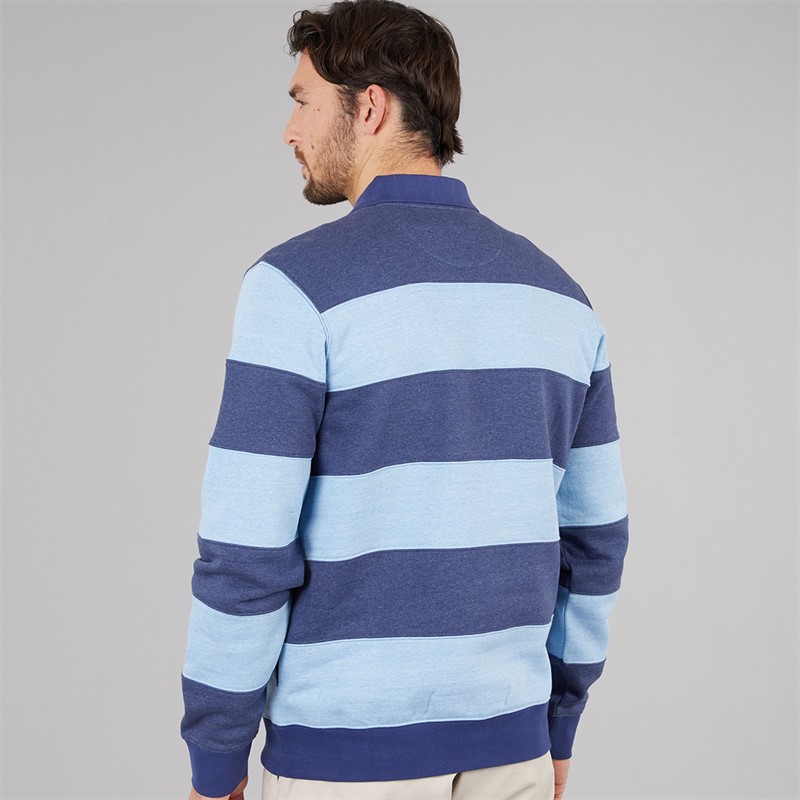 Crew Clothing Mens Rugby Shirt Della Robbia Blue/Deep Cobalt