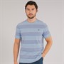 Crew Clothing Mens Oxford Stripe T-Shirt Heritage White/Malibu Blue