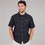 Crew Clothing Mens Classic Fit Short Sleeve Linen Shirt Dark Navy/Phantom