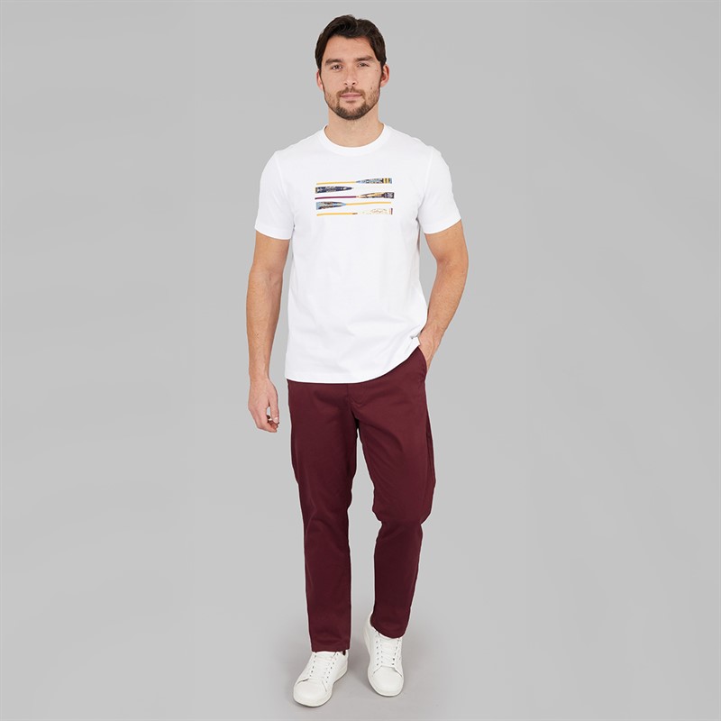 Crew Clothing Mens Oars Print T-Shirt Heritage White