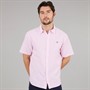 Crew Clothing Mens Classic Fit Short Sleeve Linen Shirt Fragrant Lilac/Heritage White