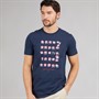 Crew Clothing Mens Parasols Print T-Shirt Dream Blue Navy