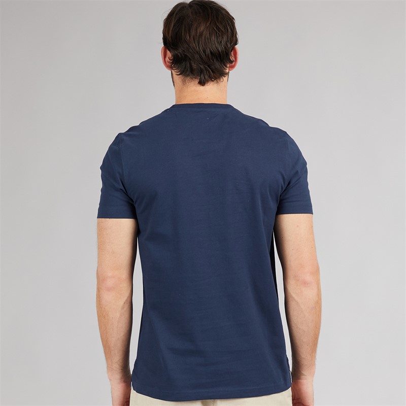 Crew Clothing Mens Parasols Print T-Shirt Dream Blue Navy