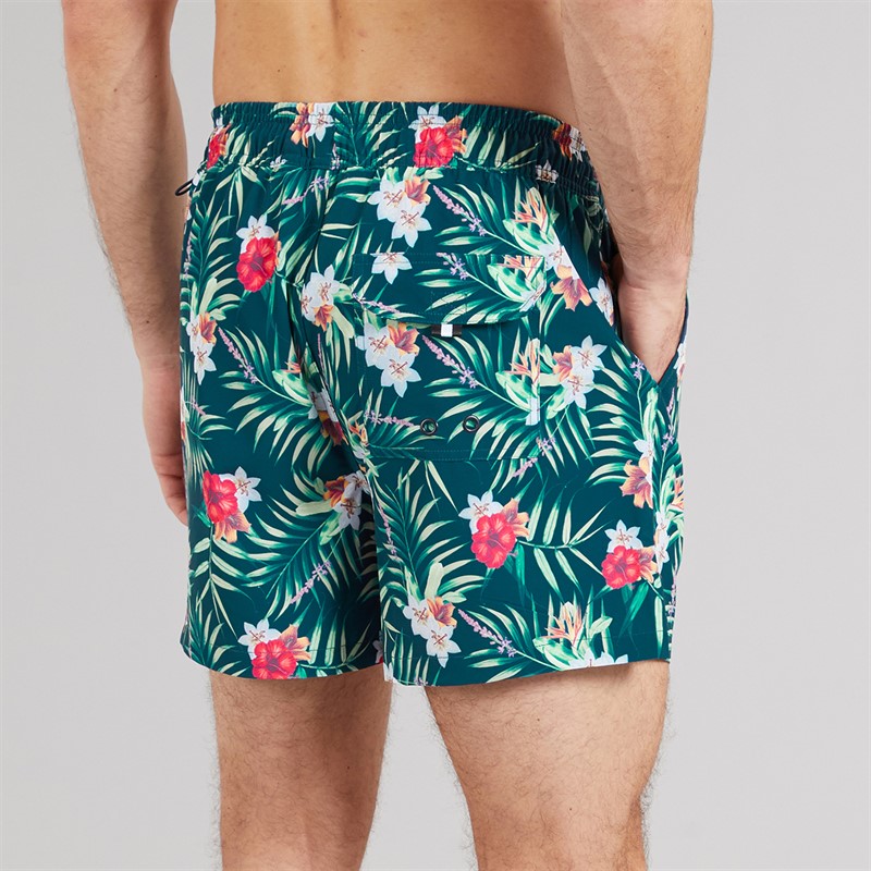Crew Clothing Mens Tropical Print Swim Shorts Navy