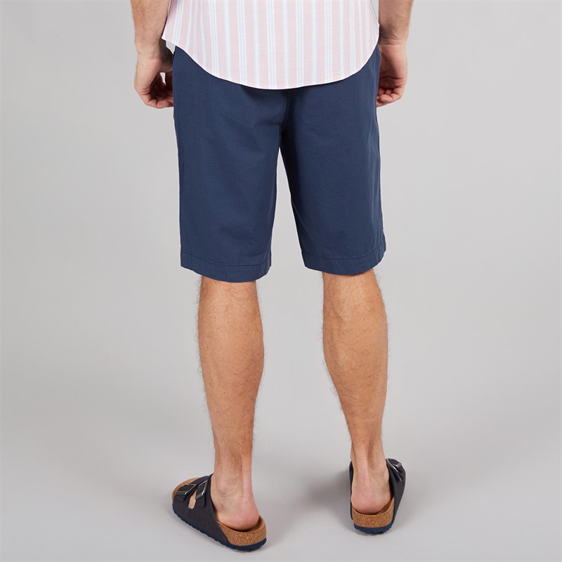Crew Clothing Mens Linen Blend Shorts Heritage Navy/Heritage White