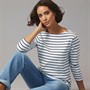 Crew Clothing Womens Ultimate Breton Striped T-Shirt White/Heritage Navy