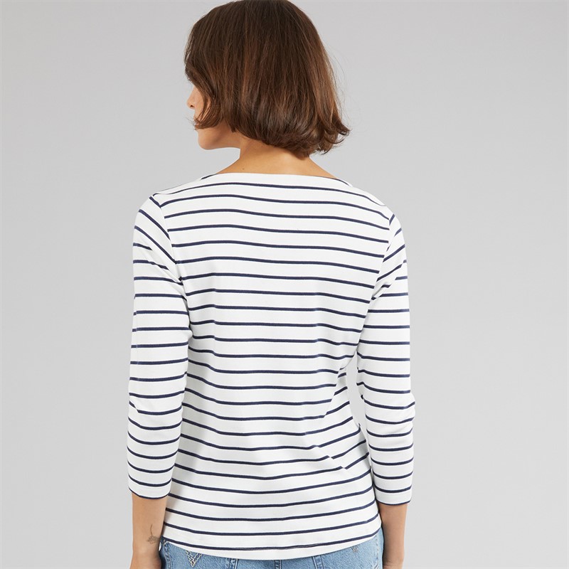 Crew Clothing Womens Ultimate Breton Striped T-Shirt White/Heritage Navy