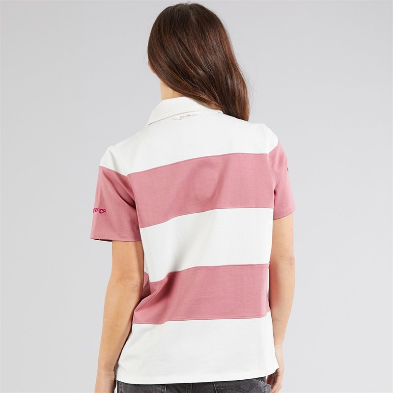 Crew Clothing Womens Short Sleeve Rugby Shirt Foxglove/Rainy Day Foxglove / Rainy Day