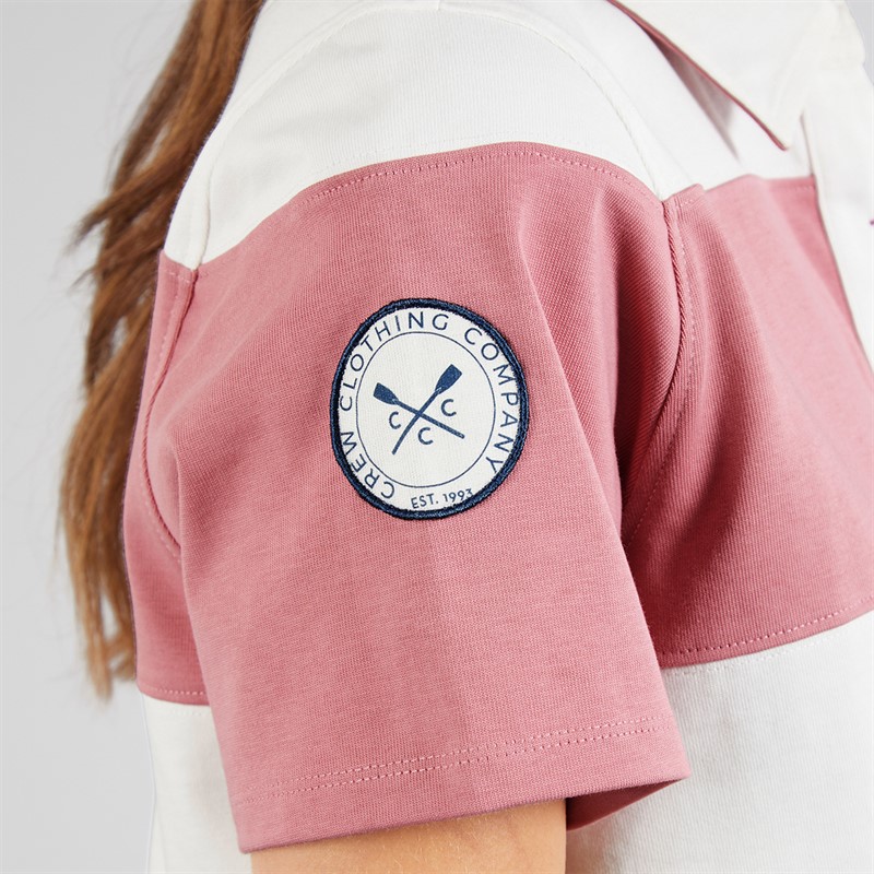 Crew Clothing Womens Short Sleeve Rugby Shirt Foxglove/Rainy Day Foxglove / Rainy Day