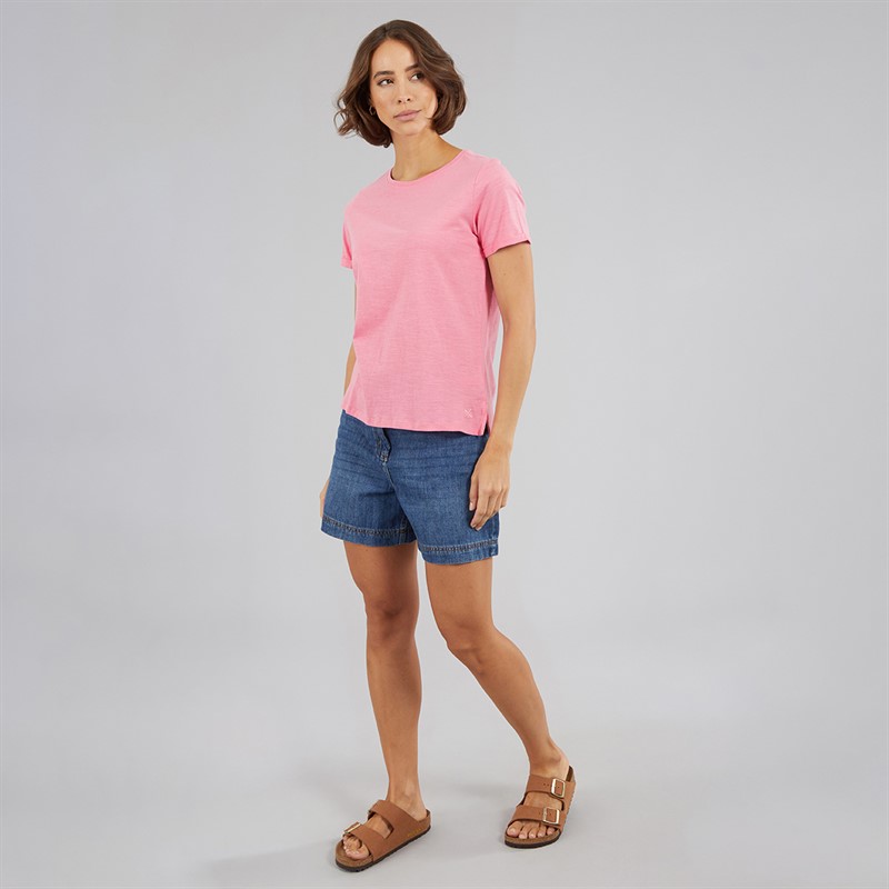 Crew Clothing Womens Short Sleeve Slub T-Shirt Fuchsia Pink