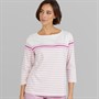 Crew Clothing Womens Essential Breton Striped T-Shirt White/Fragrant Lilac White / Fragrant Lilac