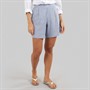 Crew Clothing Womens Wide Leg Linen Shorts Blue Stripe