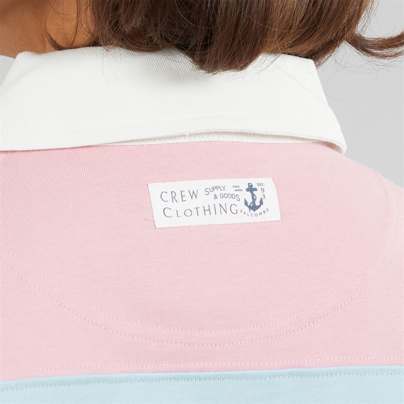 Crew Clothing Womens Long Sleeve Striped Rugby Top Fragrant Lilac/Dream Blue Stripe