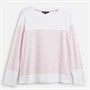 Crew Clothing Womens Cassie Stripe Button T-Shirt White/Fragrant Lilac White / Fragrant Lilac